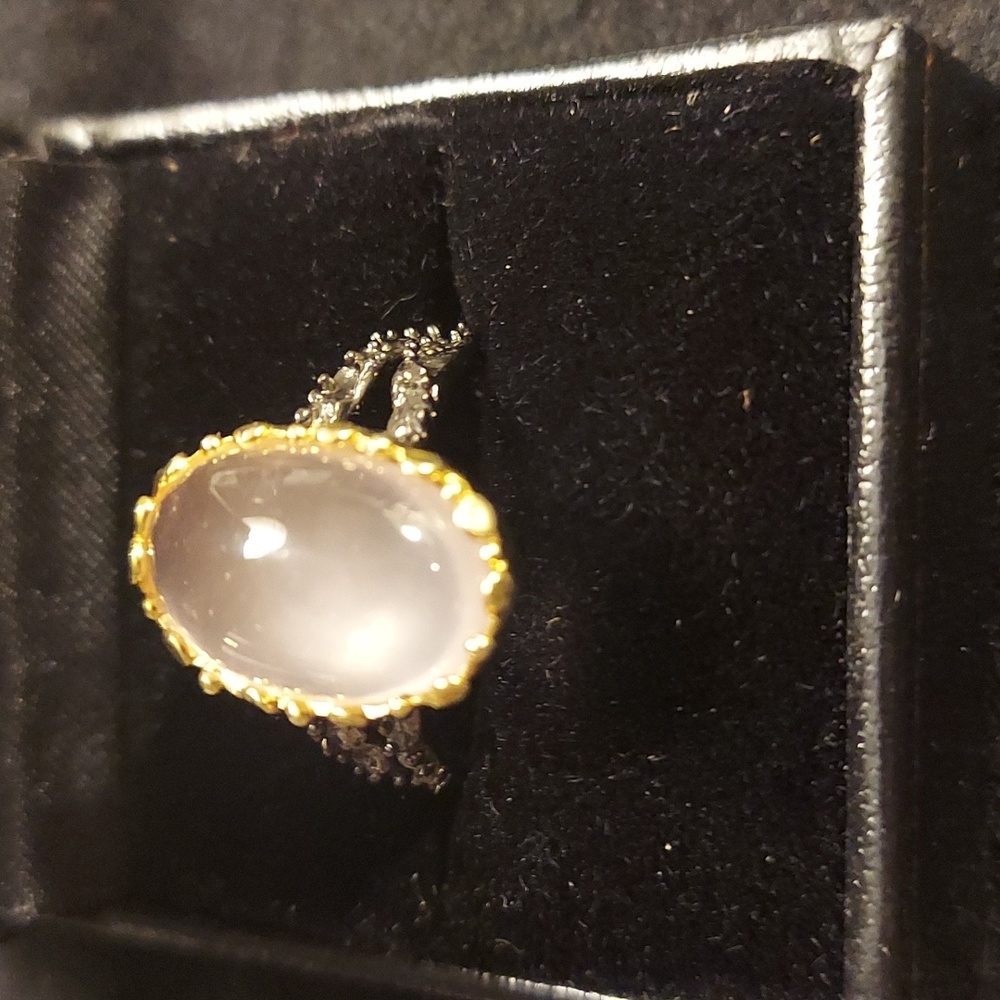 Vintage Oval Rose Quartz & Sterling Silver Ring